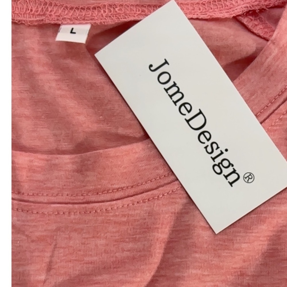 JomeDesign Tunic Top Womens Size L Pink New NWT 3/4 Raglan Sleeve Side Slit - Picture 6 of 7
